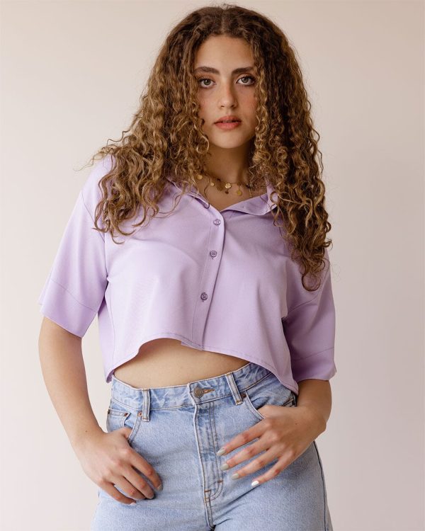 Lilac Cropped Shirt For Discount