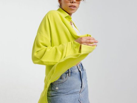 Lime Green Oversized Shirt Hot on Sale