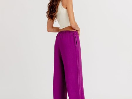 Purple Flowy Pants Discount