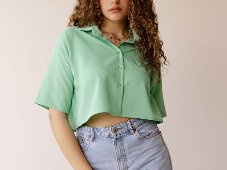 Mint Cropped Shirt Sale