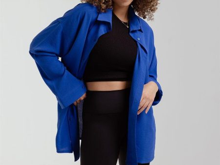 Blue Oversized Shirt For Discount