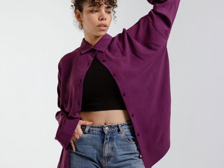 Burgundy Oversized Shirt Online Hot Sale