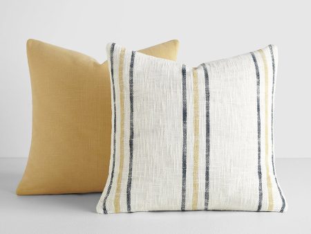 2-Pack Yarn-Dyed Framed Stripe   Solid Décor Throw Pillows Discount