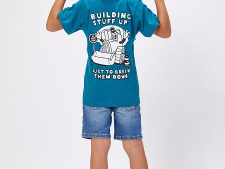 Build n Break Printed Kids Tee For Cheap