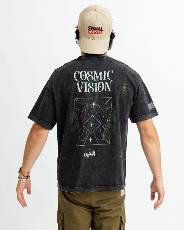 Cosmic Vision Acid Washed Oversized Tee Cheap