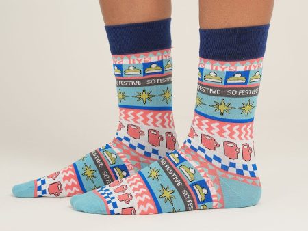 Blue Festive Neck Socks Hot on Sale