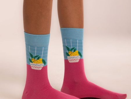 Pink Lemons Neck Socks on Sale