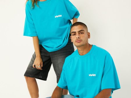 Turquoise IYS Printed Boxy Fit Tee Supply