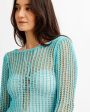 Cyan Knitted Fishnet Dress Discount