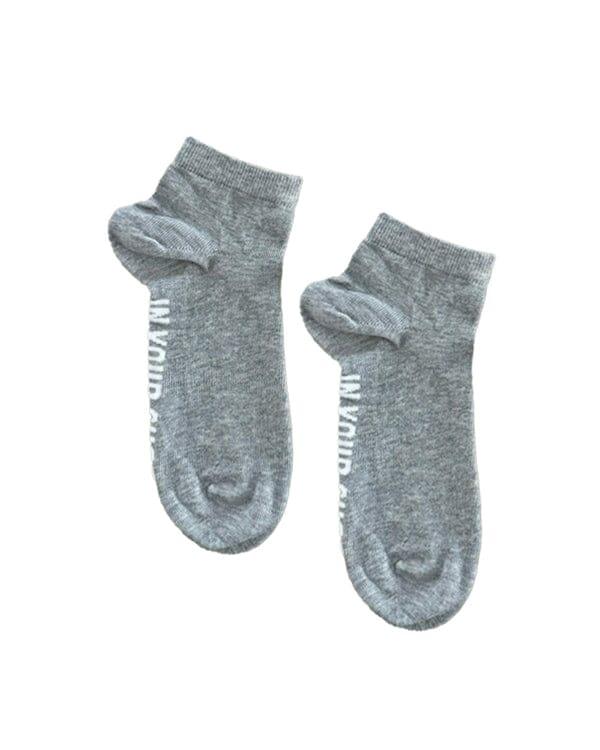 Solid Grey Short Socks Fashion