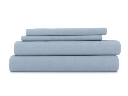 4-Piece Linen Bamboo Blend Sheet Set (Sale) For Cheap