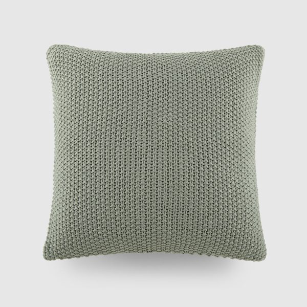 Seed Stitch Knit Throw Pillow Cover and Insert For Sale