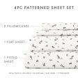 Spotted Leaves Pattern 4-Piece Sheet Set Fashion