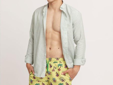 Yellow Dip Into Summer Swim Shorts on Sale