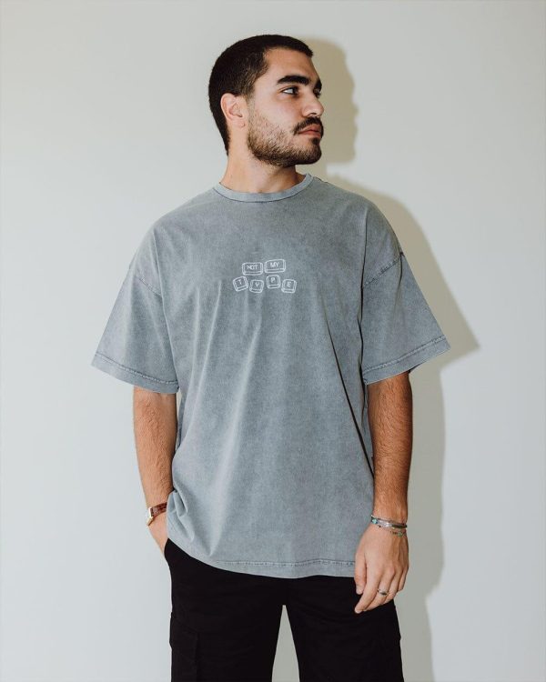 Not Your Type Acid Washed Oversized Tee For Cheap