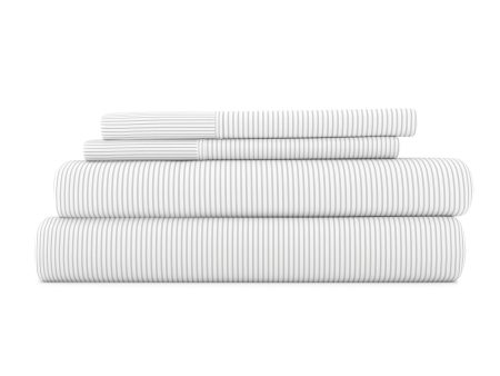 Pinstriped Pattern 4-Piece Sheet Set Cheap