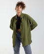 Olive Green Oversized Shirt Fashion