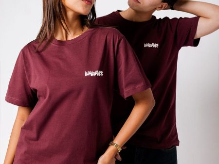 Burgundy IYS Printed Regular Tee Cheap