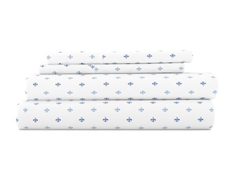 Lily Pattern 4-Piece Sheet Set Hot on Sale