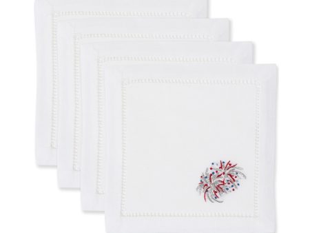 Happy 4th Fireworks | Cocktail Napkins, Set of 4 on Sale